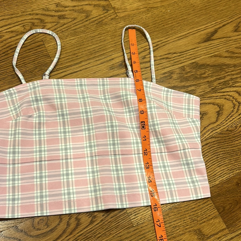 Hollister Crop Top. Large. Pink Plaid - Picture 7 of 10
